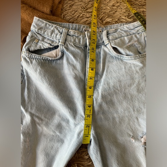 Zara 4 Light Wash Hight Rise Distressed Denim Jeans - Picture 10 of 11